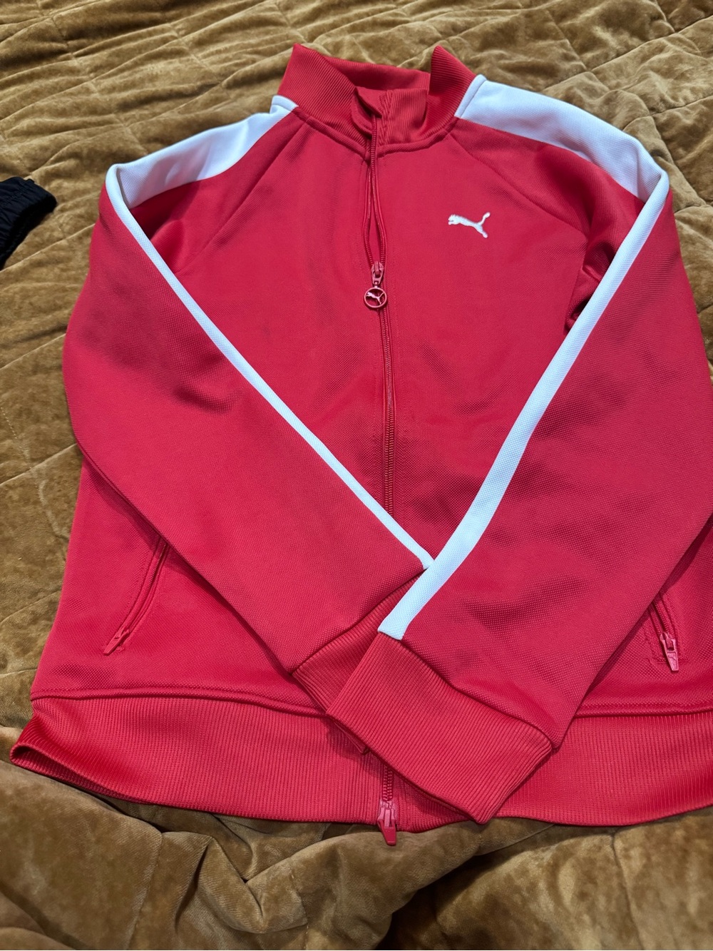 Puma Red Zip-Up Jacket with Black Logo